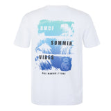Camiseta Hombre Palmeras Verano Blanca