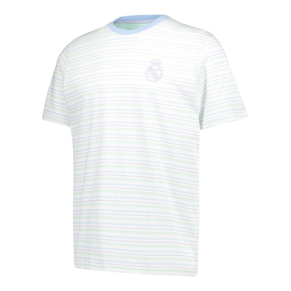 Mens Pastel Single T-Shirt Y/D Stripe Tee Light Real Madrid