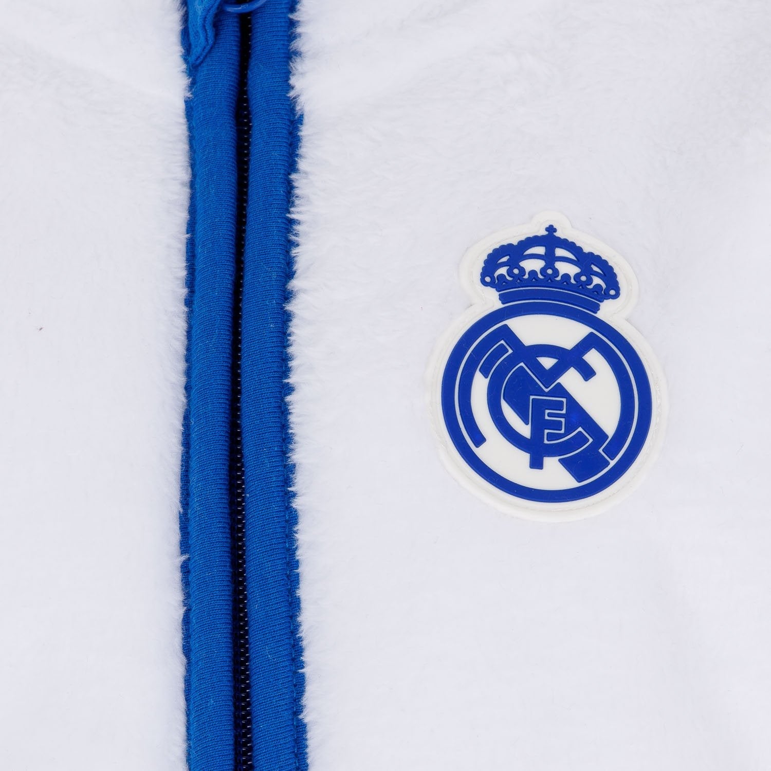 Infant Teddy Zip Hood White/Blue