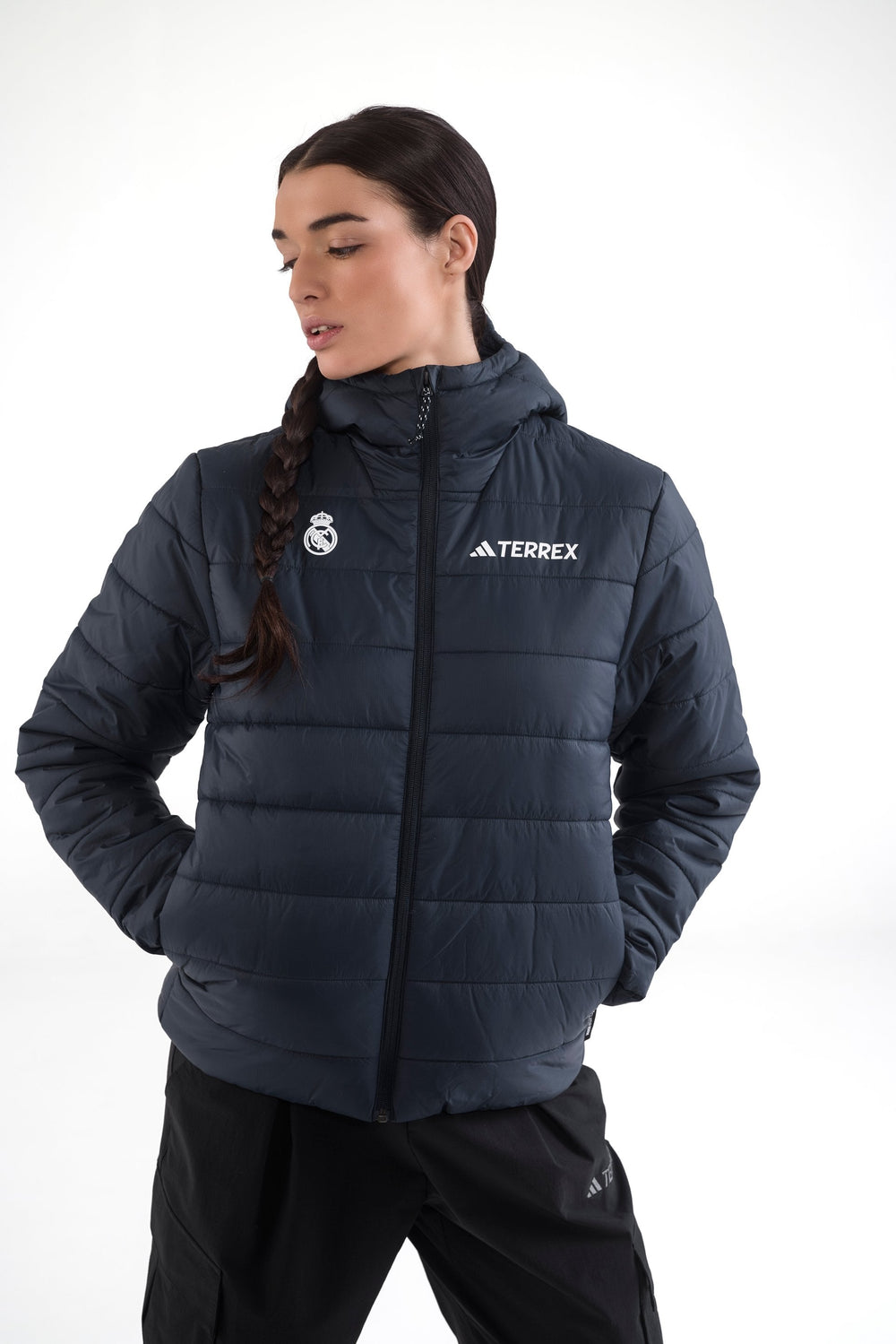 Womens adidas Terrex CLIMAWARM Insulated Rain Jacket Navy