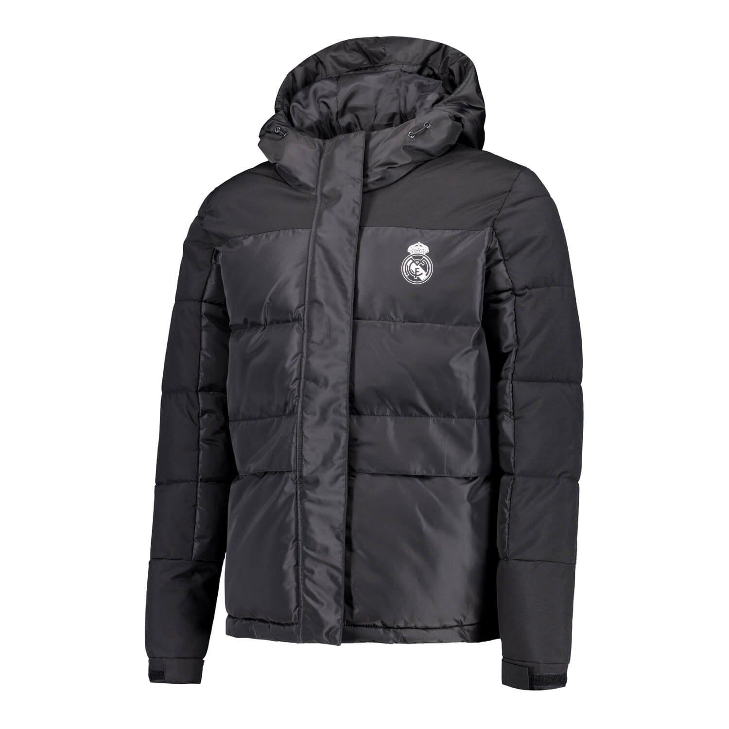 Womens Outerwear Color Padded Hooded Jacket Black Real Madrid