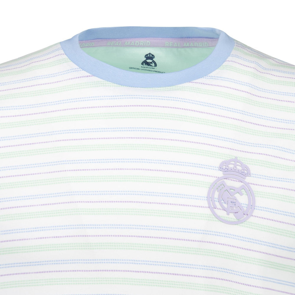 Mens Pastel Single T-Shirt Y/D Stripe Tee Light Real Madrid