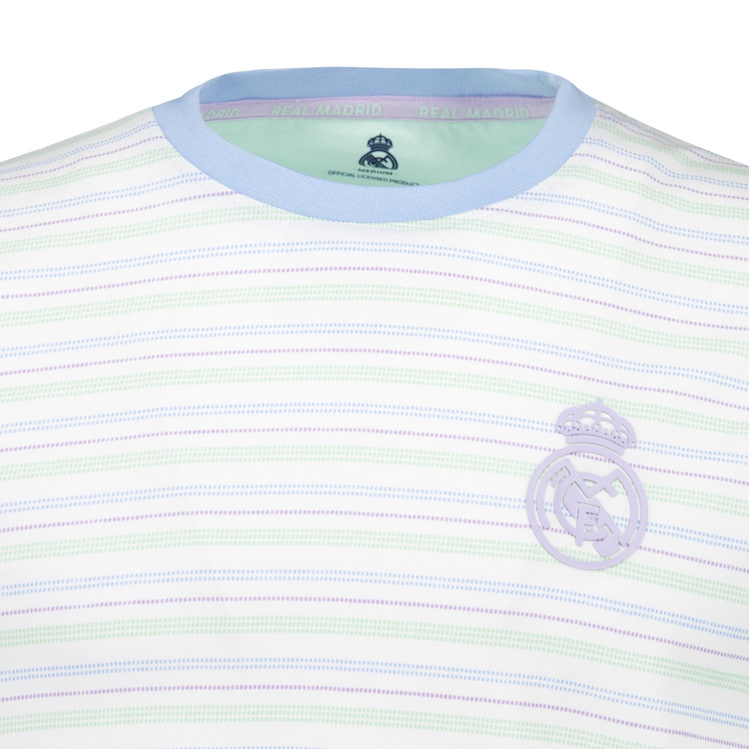 Mens Pastel Single T-Shirt Y/D Stripe Tee Light Real Madrid