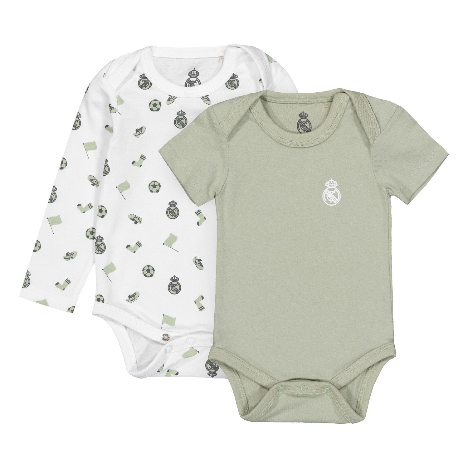 Set 2 Baby Bodies Green/White Real Madrid