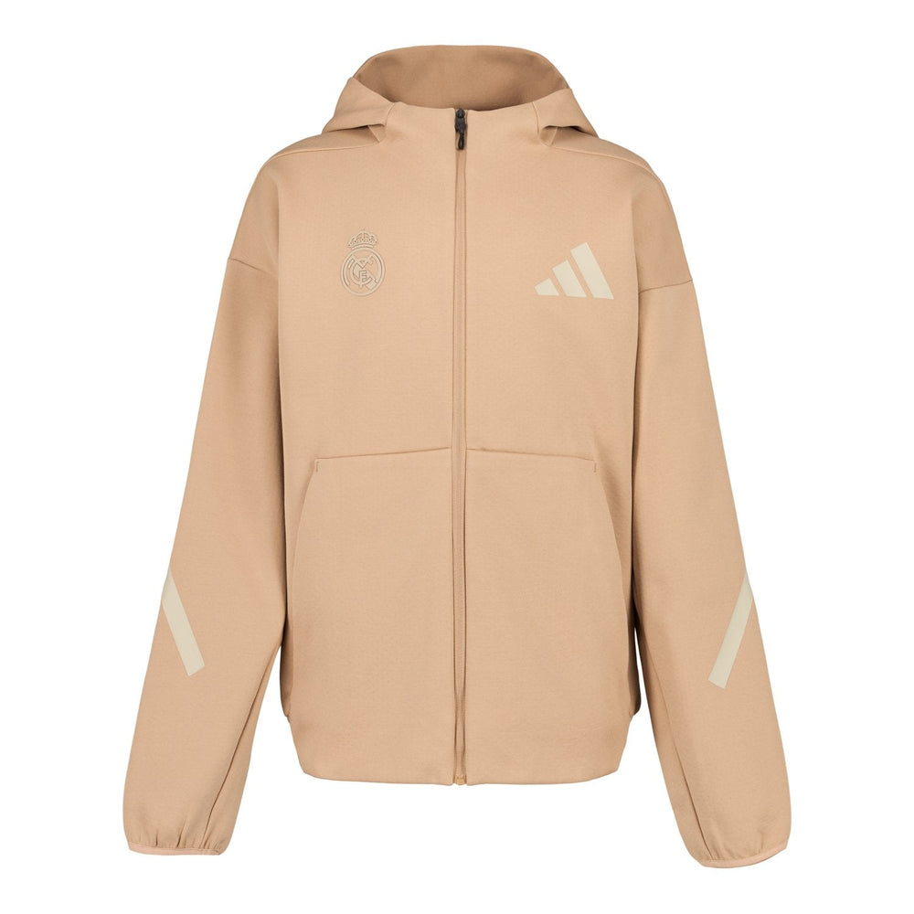 Kids Adidas Real Urban Full Zip Hoodie Beige