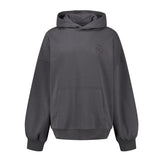 Sweat à Capuche Vintage Femme Gris Foncé