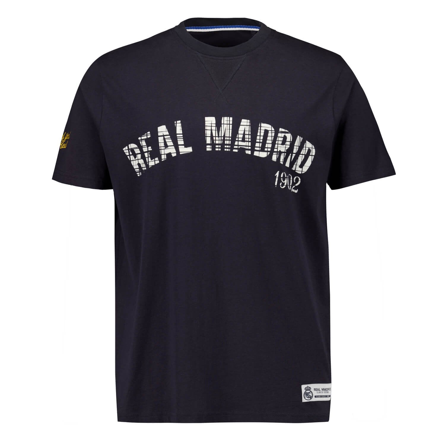Mens Crack Printed Baseball T-Shirt Navy Real Madrid