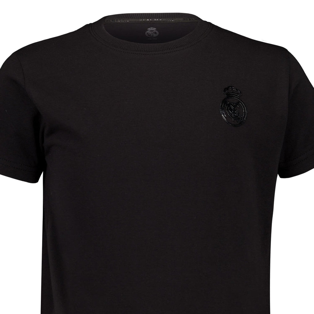 Kids Blackout T-Shirt Backprint Black Real Madrid
