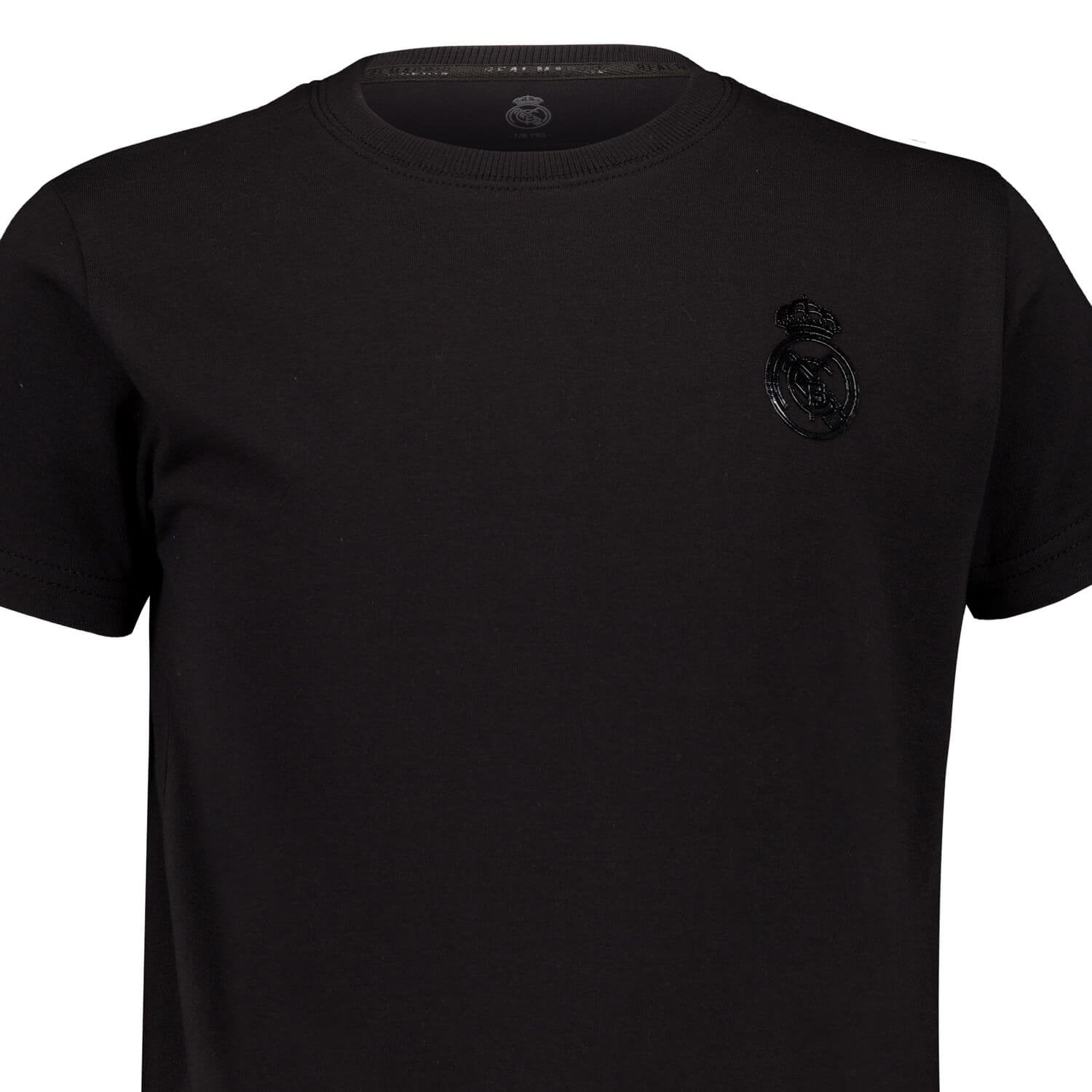 Kids Blackout T-Shirt Backprint Black Real Madrid
