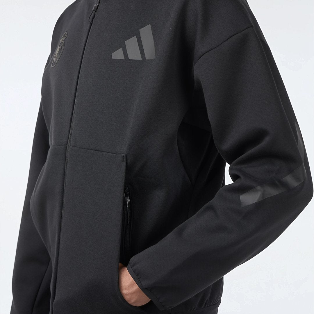 Mens adidas Real Urban Full Zip Hoodie Black