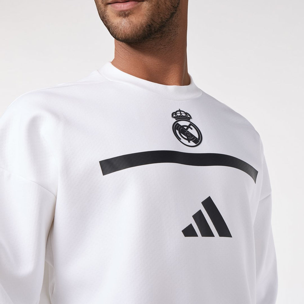 Mens adidas Real Urban Crew Sweatshirt White