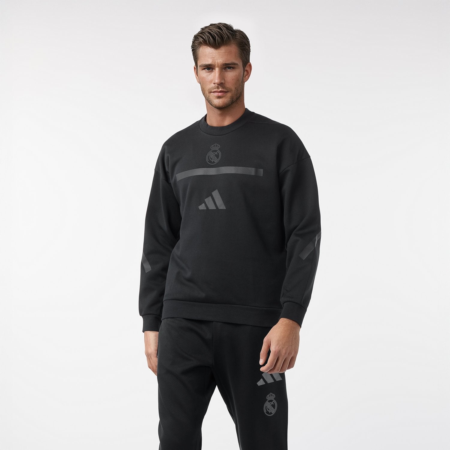 Mens adidas Real Urban Crew Sweatshirt Black
