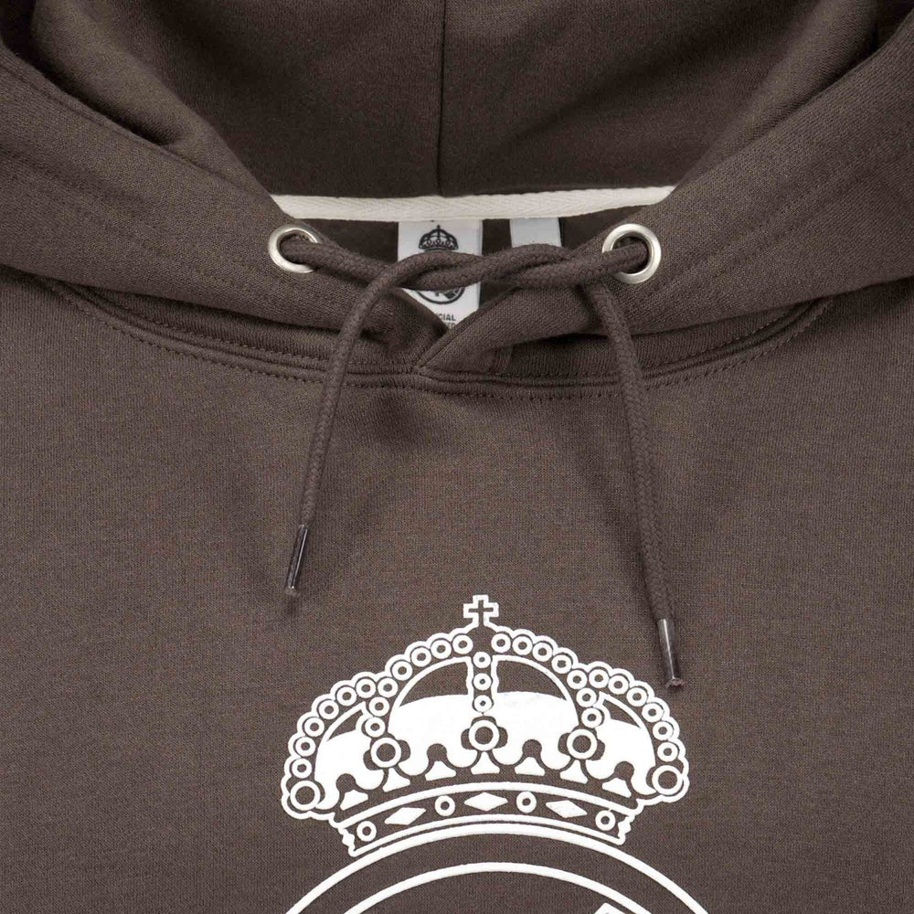 Mens Color Crest Hoodie Washed Black Real Madrid