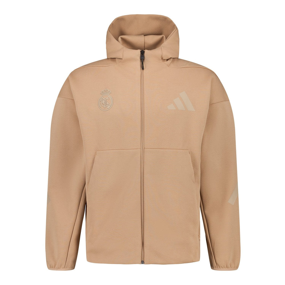 Mens Adidas Real Urban Full Zip Hoodie Beige