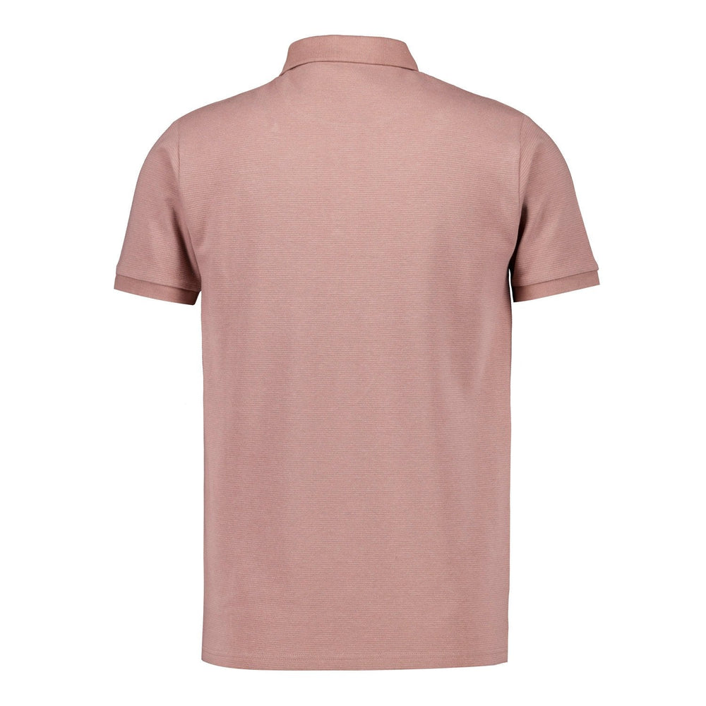 Mens Plum Noir Rib Polo Shirt Dusky Pink