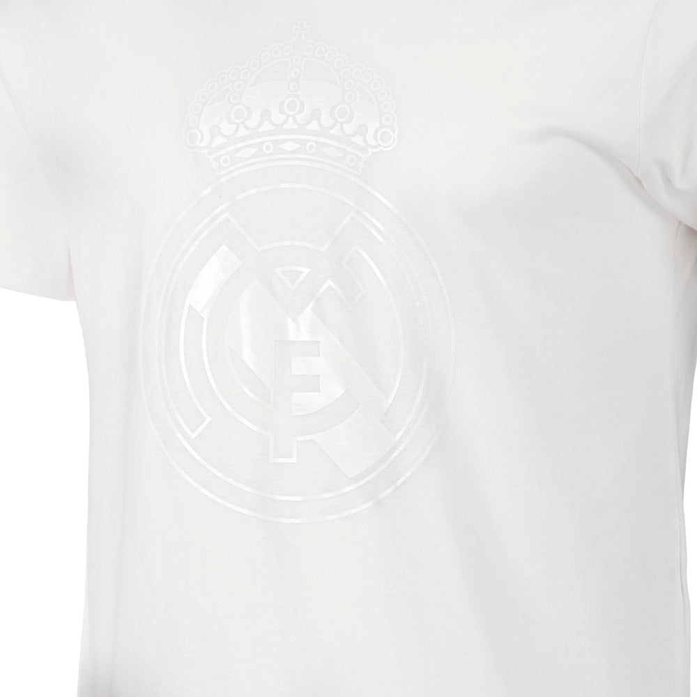 Mens Blackout T-Shirt Crest White Real Madrid