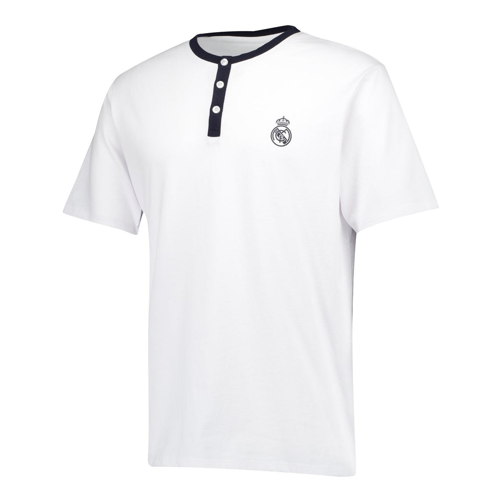 Mens Real Madrid White Dreams Pijama Set T-Shirt & Fleece Trousers Navy
