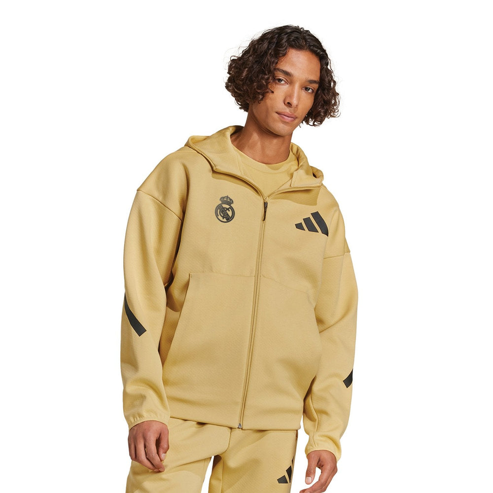 Mens adidas Real Urban Full Zip Hoodie Oat