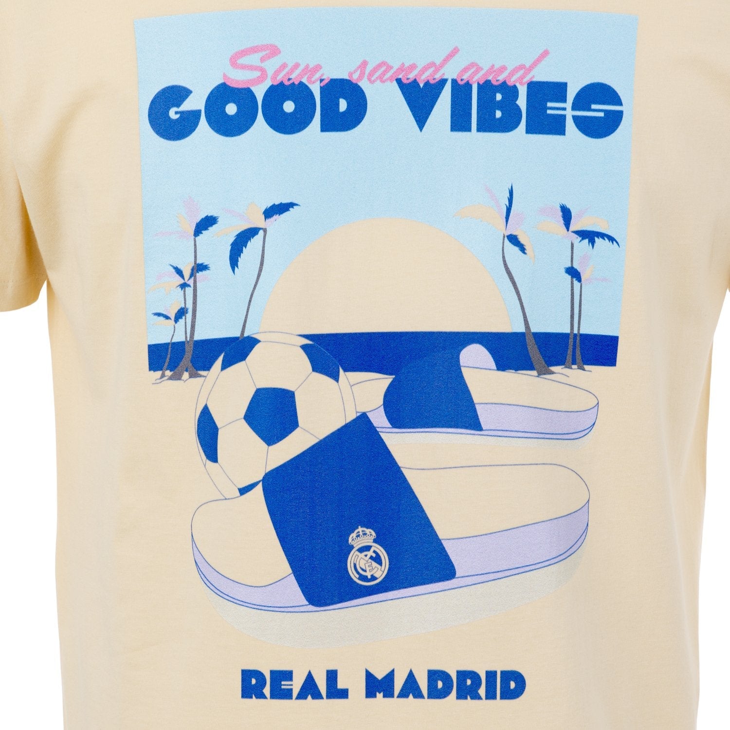 Mens Blue Summer Vibes T-Shirt Beige
