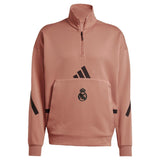Mens adidas Real Urban Half Zip Hoodie Brown