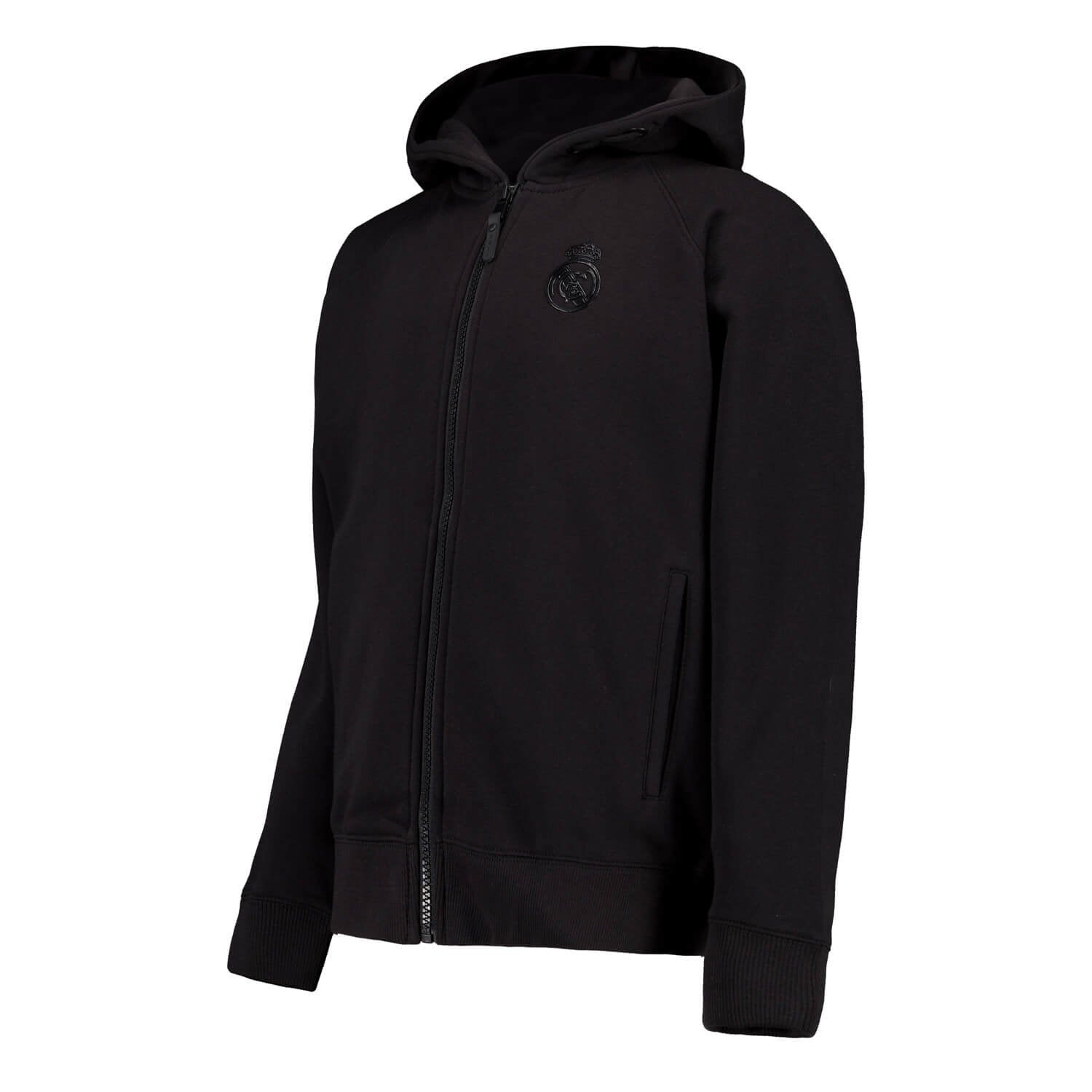 Kids Blackout Hoodie Globe Backprint Black Real Madrid