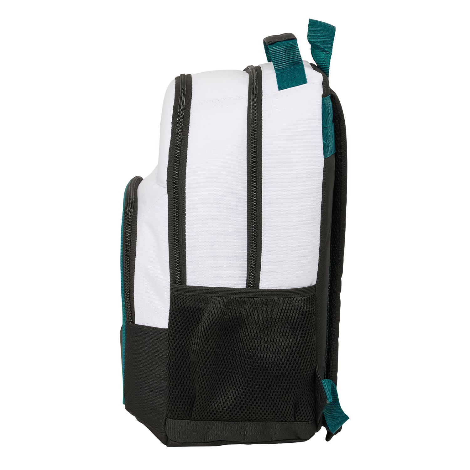 Mochila Doble Cremallera Blanca/Verde Real Madrid