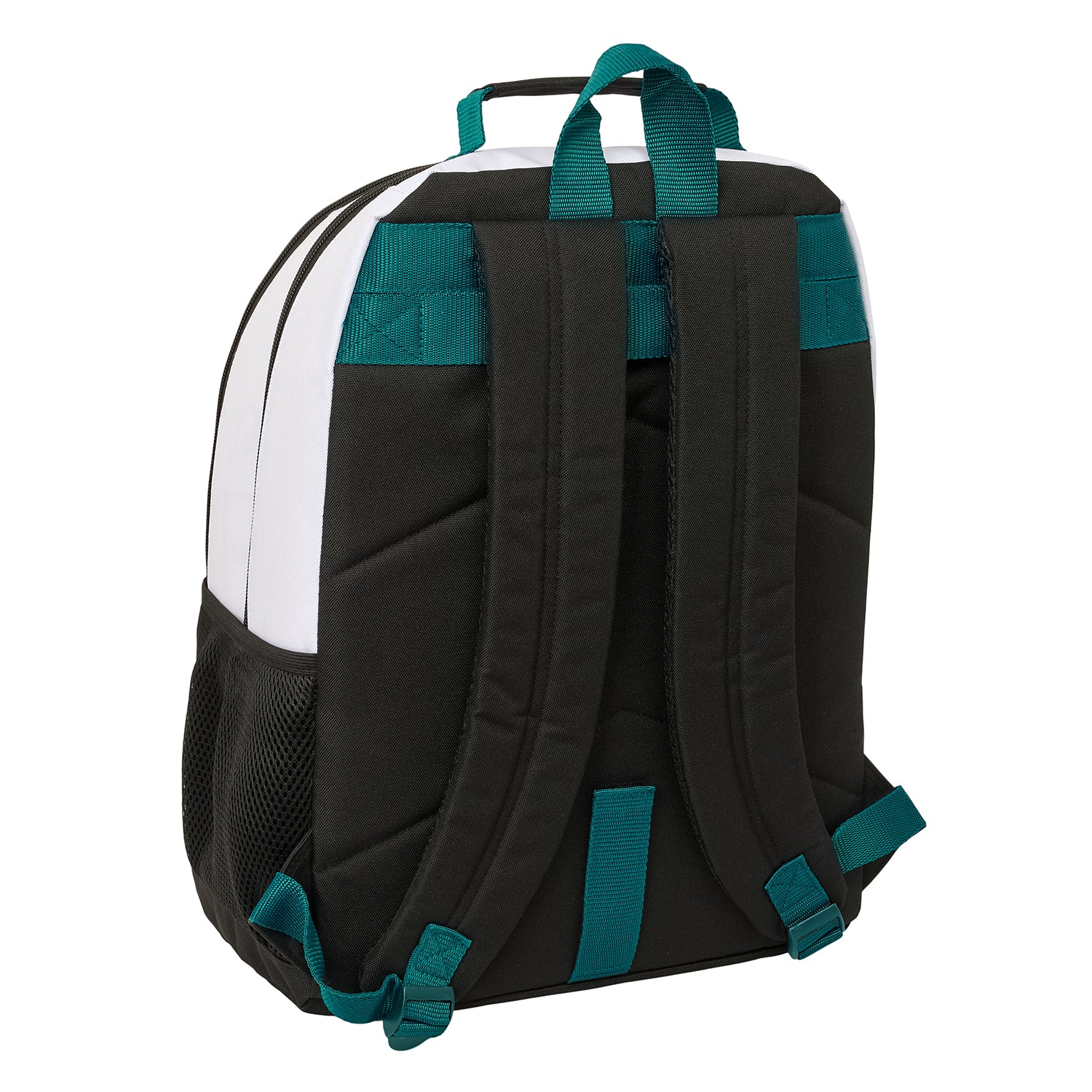 Mochila Doble Cremallera Blanca/Verde Real Madrid