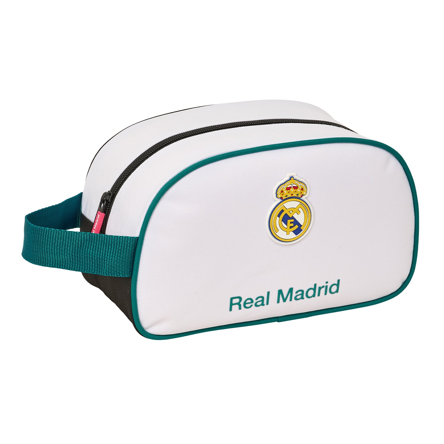 Trousse de Toilette à Poignée Simple Blanc/Vert Real Madrid