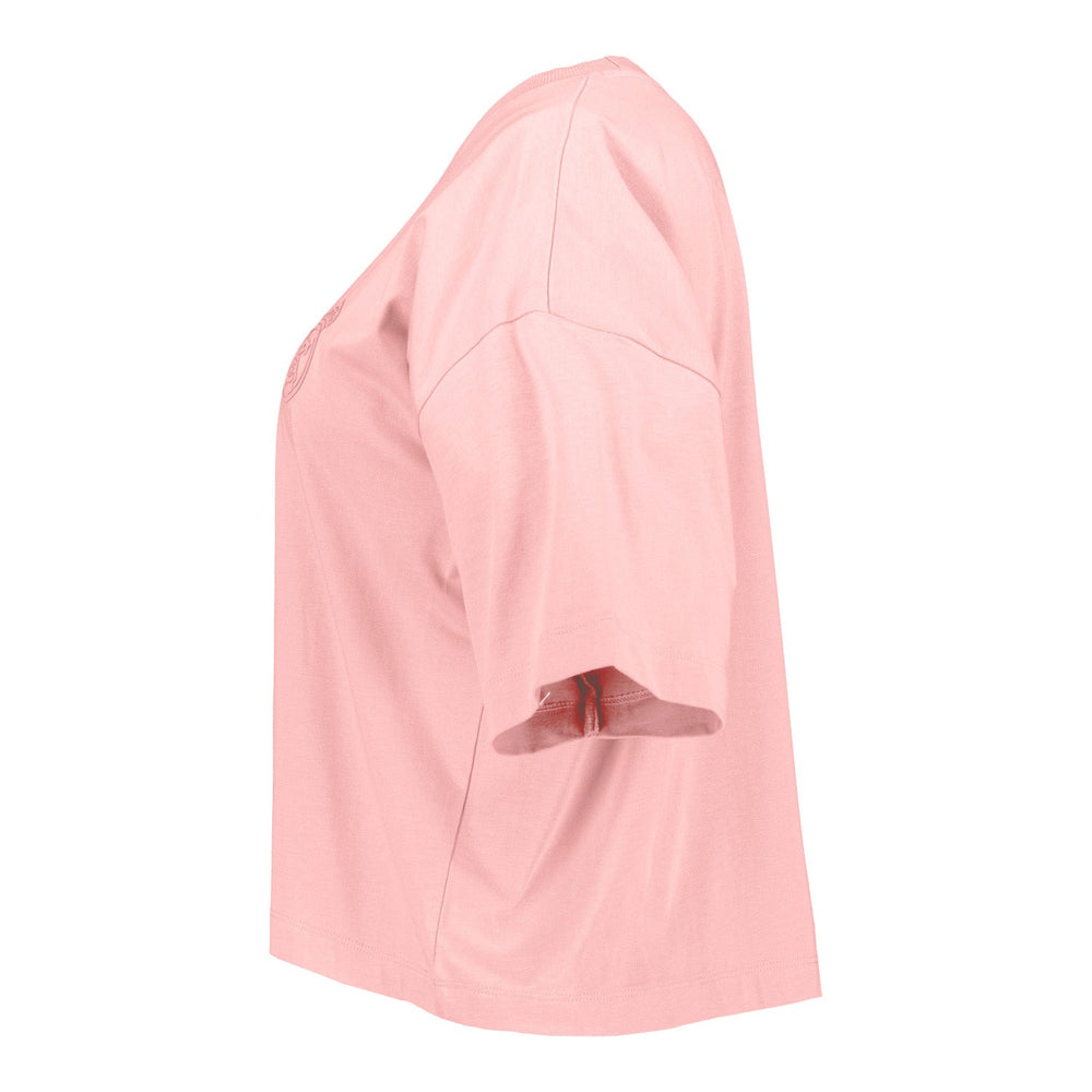 Womens Real Madrid Ladies Vintage Pink Cropped T-Shirt