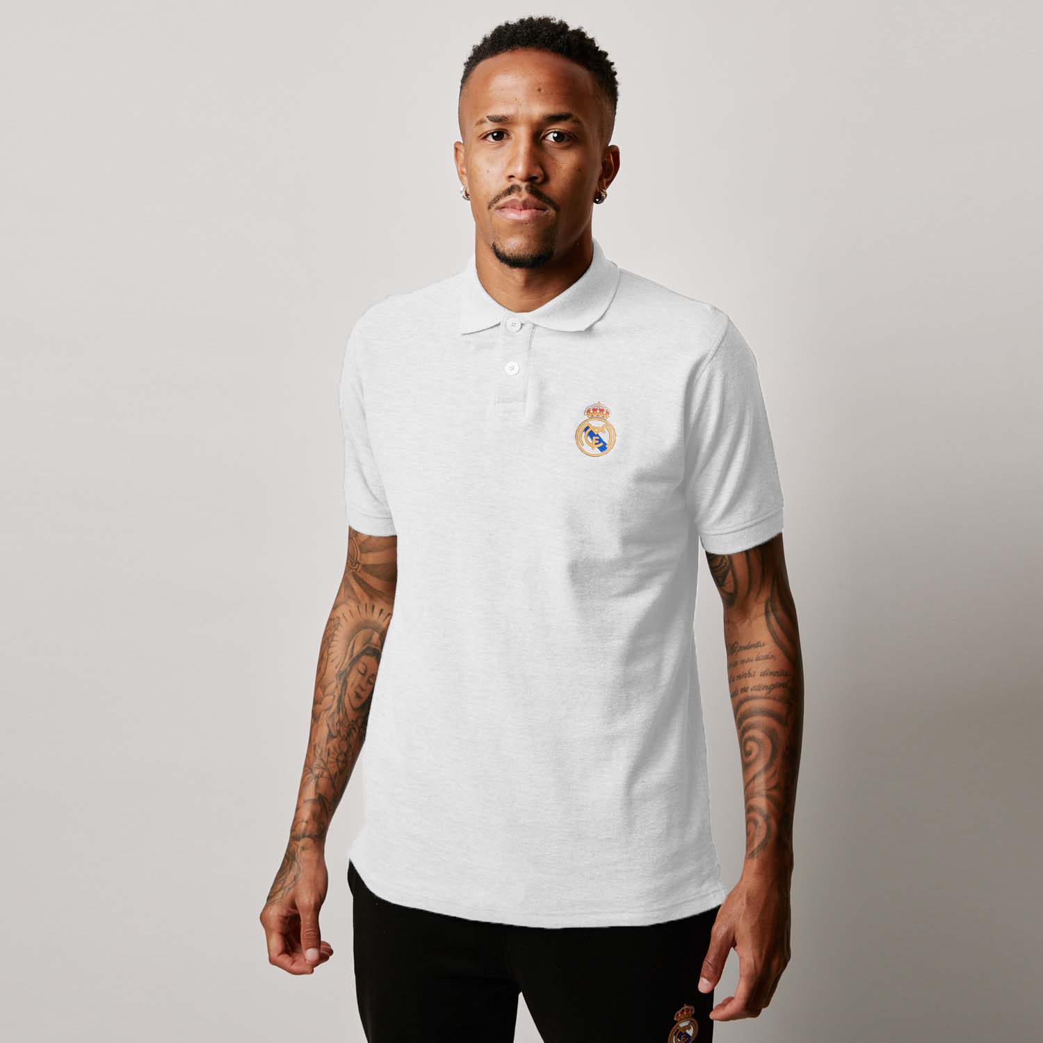Mens Essentials Color Crest Polo White
