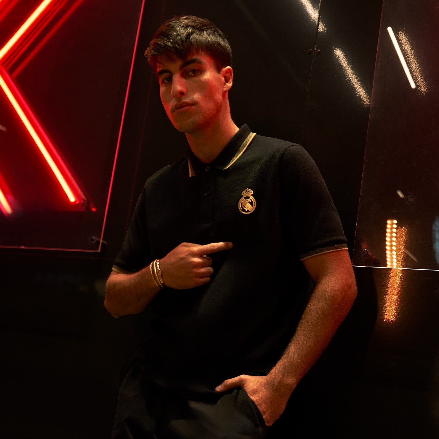 Mens Black & Gold Polo