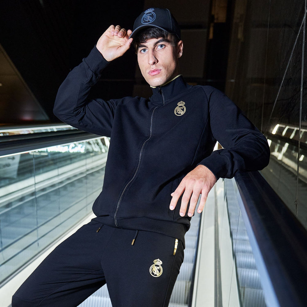 Mens Black & Gold Track Top